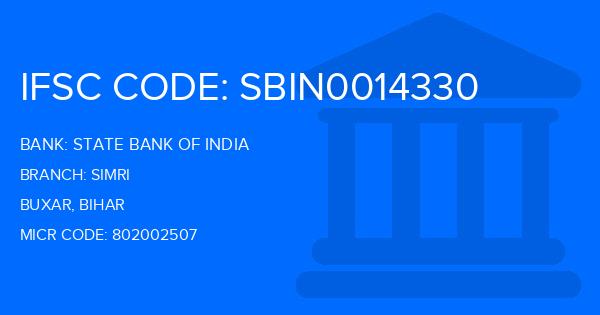 State Bank Of India (SBI) Simri Branch IFSC Code