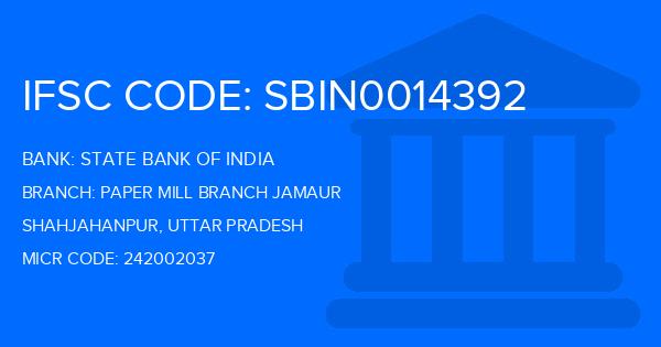 State Bank Of India (SBI) Paper Mill Branch Jamaur Branch IFSC Code