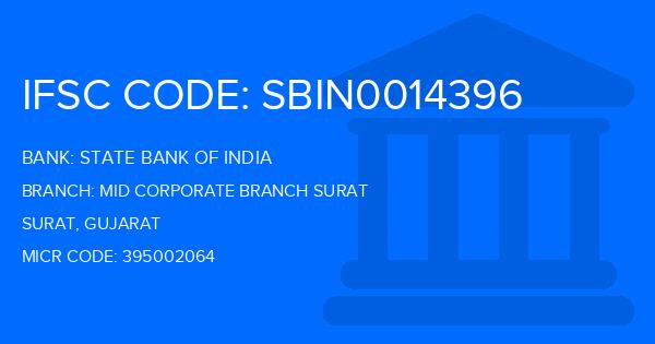 State Bank Of India (SBI) Mid Corporate Branch Surat Branch IFSC Code
