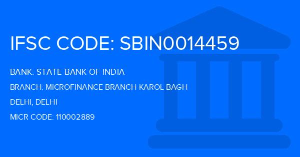 State Bank Of India (SBI) Microfinance Branch Karol Bagh Branch IFSC Code
