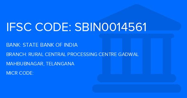 State Bank Of India (SBI) Rural Central Processing Centre Gadwal Branch IFSC Code