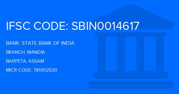 State Bank Of India (SBI) Mandia Branch IFSC Code