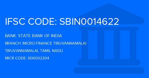 State Bank Of India (SBI) Micro Finance Tiruvannamalai Branch IFSC Code