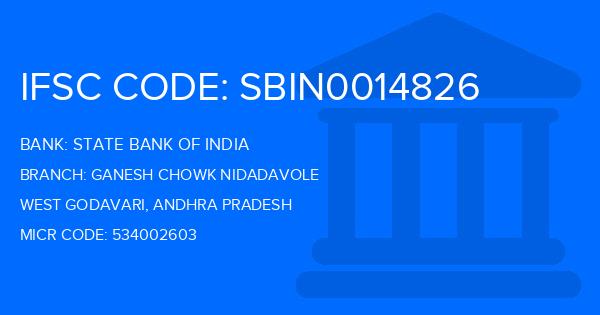State Bank Of India (SBI) Ganesh Chowk Nidadavole Branch IFSC Code