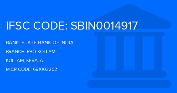 State Bank Of India (SBI) Rbo Kollam Branch IFSC Code