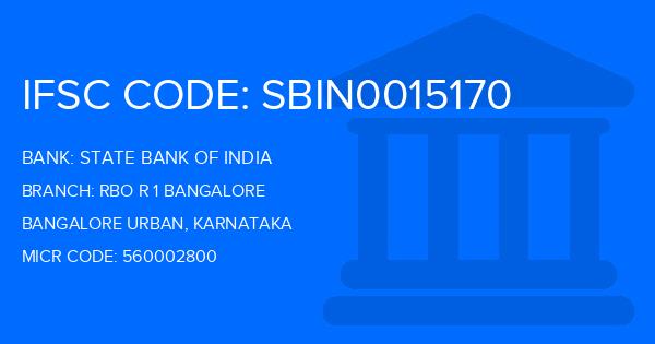 State Bank Of India (SBI) Rbo R 1 Bangalore Branch IFSC Code