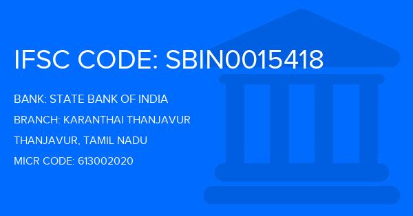 State Bank Of India (SBI) Karanthai Thanjavur Branch IFSC Code