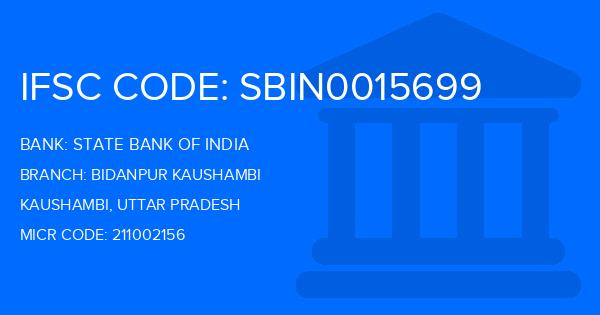 State Bank Of India (SBI) Bidanpur Kaushambi Branch IFSC Code
