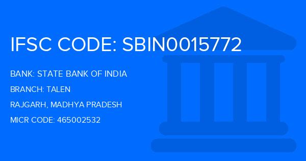State Bank Of India (SBI) Talen Branch IFSC Code
