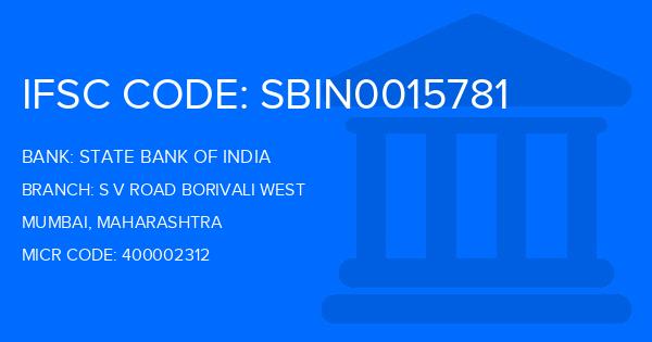State Bank Of India (SBI) S V Road Borivali West Branch IFSC Code