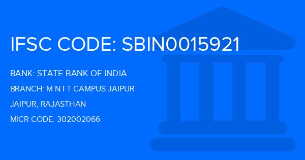 State Bank Of India (SBI) M N I T Campus Jaipur Branch IFSC Code