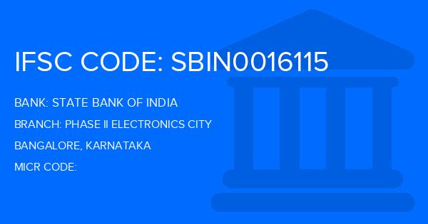 State Bank Of India (SBI) Phase Ii Electronics City Branch IFSC Code
