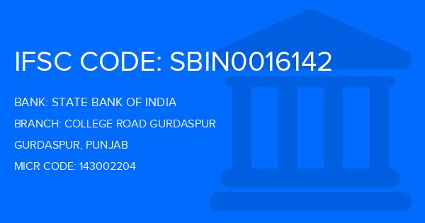 State Bank Of India (SBI) College Road Gurdaspur Branch IFSC Code