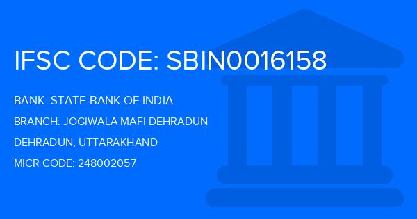 State Bank Of India (SBI) Jogiwala Mafi Dehradun Branch IFSC Code