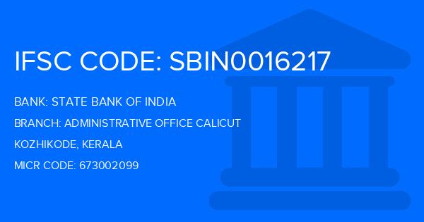 State Bank Of India (SBI) Administrative Office Calicut Branch IFSC Code