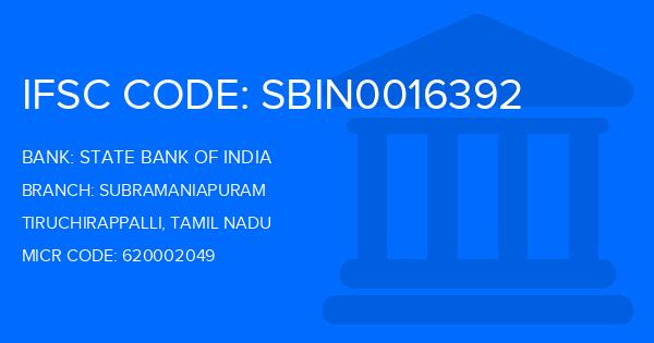 State Bank Of India (SBI) Subramaniapuram Branch IFSC Code