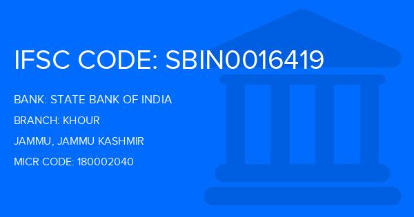 State Bank Of India (SBI) Khour Branch IFSC Code