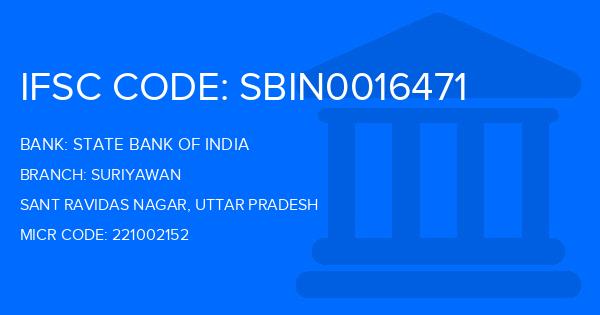 State Bank Of India (SBI) Suriyawan Branch IFSC Code
