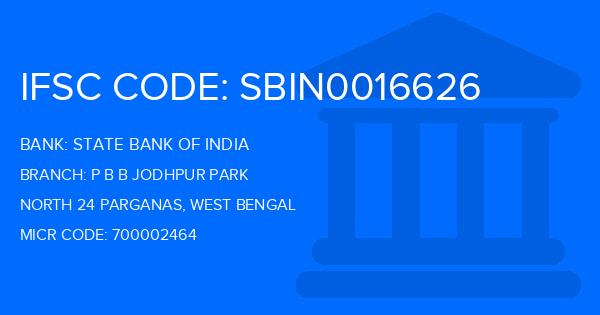 State Bank Of India (SBI) P B B Jodhpur Park Branch IFSC Code