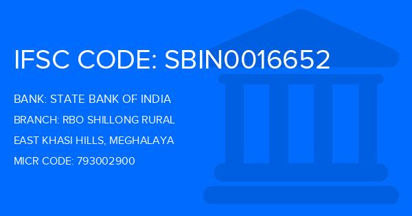 State Bank Of India (SBI) Rbo Shillong Rural Branch IFSC Code