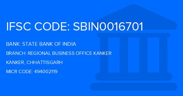 State Bank Of India (SBI) Regional Business Office Kanker Branch IFSC Code