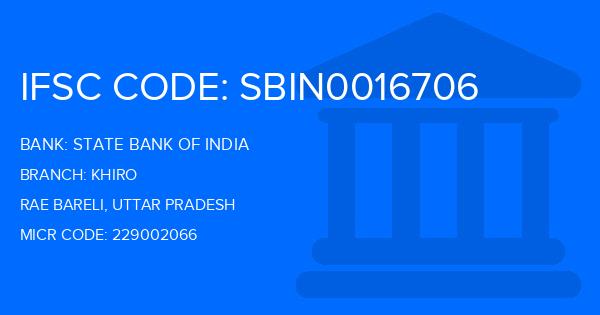 State Bank Of India (SBI) Khiro Branch IFSC Code