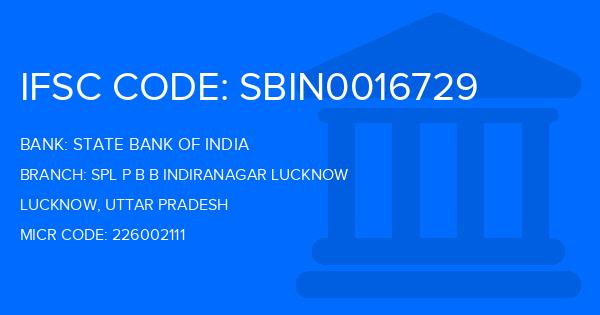 State Bank Of India (SBI) Spl P B B Indiranagar Lucknow Branch IFSC Code