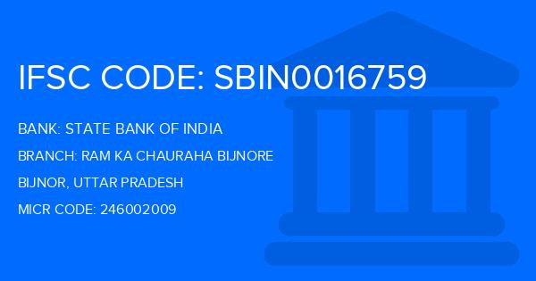 State Bank Of India (SBI) Ram Ka Chauraha Bijnore Branch IFSC Code