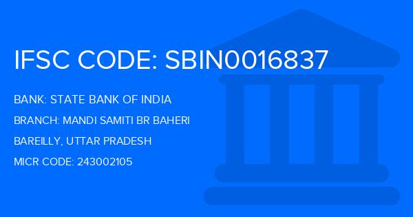 State Bank Of India (SBI) Mandi Samiti Br Baheri Branch IFSC Code