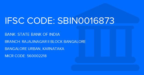 State Bank Of India (SBI) Rajajinagar Ii Block Bangalore Branch IFSC Code