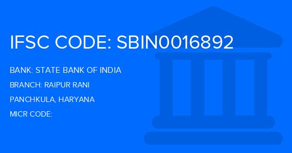 State Bank Of India (SBI) Raipur Rani Branch IFSC Code