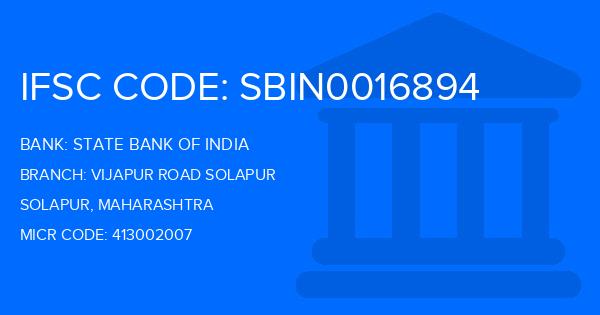 State Bank Of India (SBI) Vijapur Road Solapur Branch IFSC Code