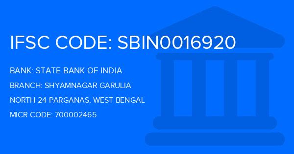 State Bank Of India (SBI) Shyamnagar Garulia Branch IFSC Code