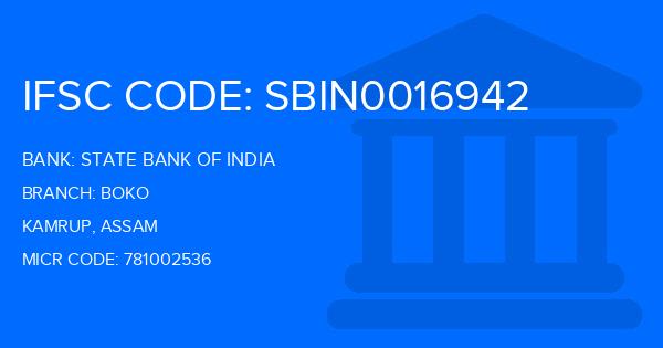 State Bank Of India (SBI) Boko Branch IFSC Code