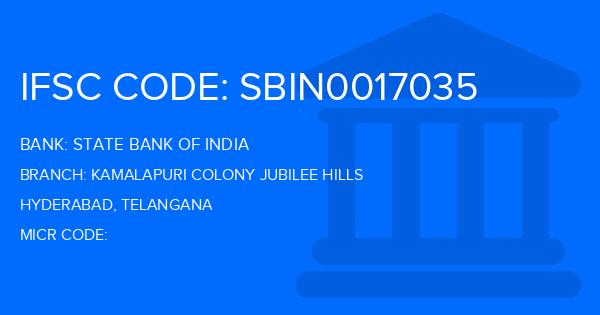State Bank Of India (SBI) Kamalapuri Colony Jubilee Hills Branch IFSC Code