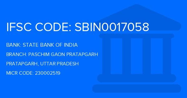 State Bank Of India (SBI) Paschim Gaon Pratapgarh Branch IFSC Code