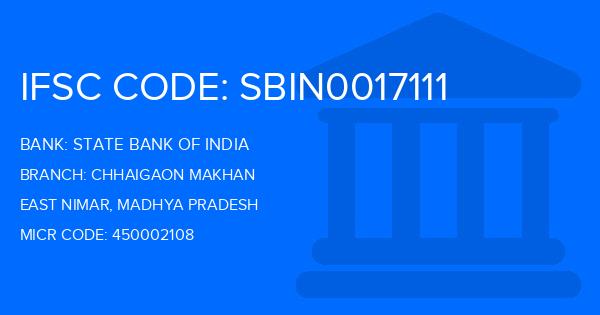 State Bank Of India (SBI) Chhaigaon Makhan Branch IFSC Code