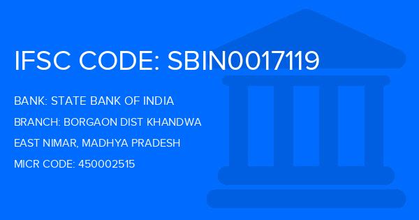 State Bank Of India (SBI) Borgaon Dist Khandwa Branch IFSC Code