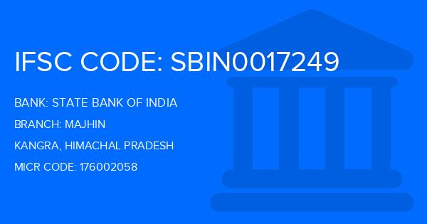 State Bank Of India (SBI) Majhin Branch IFSC Code