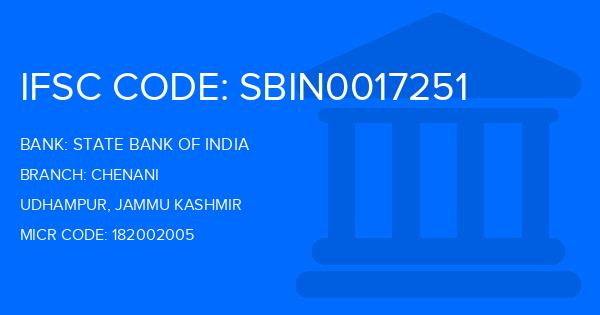 State Bank Of India (SBI) Chenani Branch IFSC Code