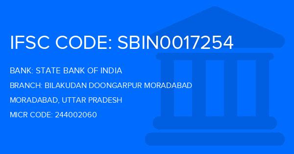 State Bank Of India (SBI) Bilakudan Doongarpur Moradabad Branch IFSC Code