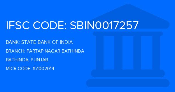 State Bank Of India (SBI) Partap Nagar Bathinda Branch IFSC Code