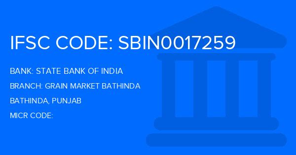 State Bank Of India (SBI) Grain Market Bathinda Branch IFSC Code