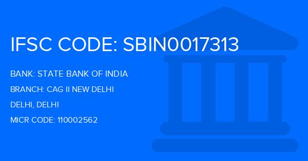 State Bank Of India (SBI) Cag Ii New Delhi Branch IFSC Code