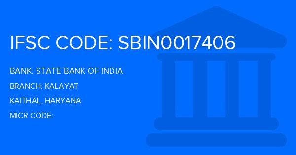 State Bank Of India (SBI) Kalayat Branch IFSC Code