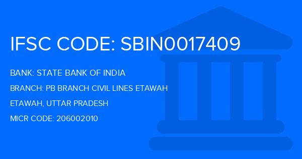 State Bank Of India (SBI) Pb Branch Civil Lines Etawah Branch IFSC Code