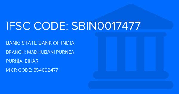 State Bank Of India (SBI) Madhubani Purnea Branch IFSC Code