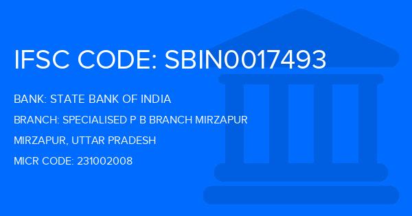 State Bank Of India (SBI) Specialised P B Branch Mirzapur Branch IFSC Code
