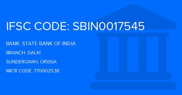 State Bank Of India (SBI) Dalki Branch IFSC Code
