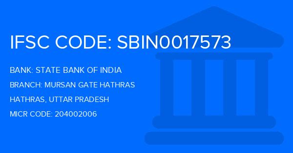 State Bank Of India (SBI) Mursan Gate Hathras Branch IFSC Code